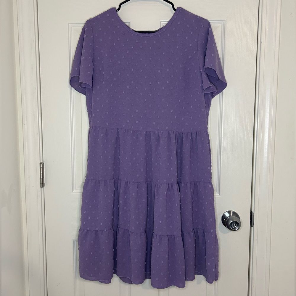 Womans Purple Shein Dress Mid length Dress - 0XL/XL